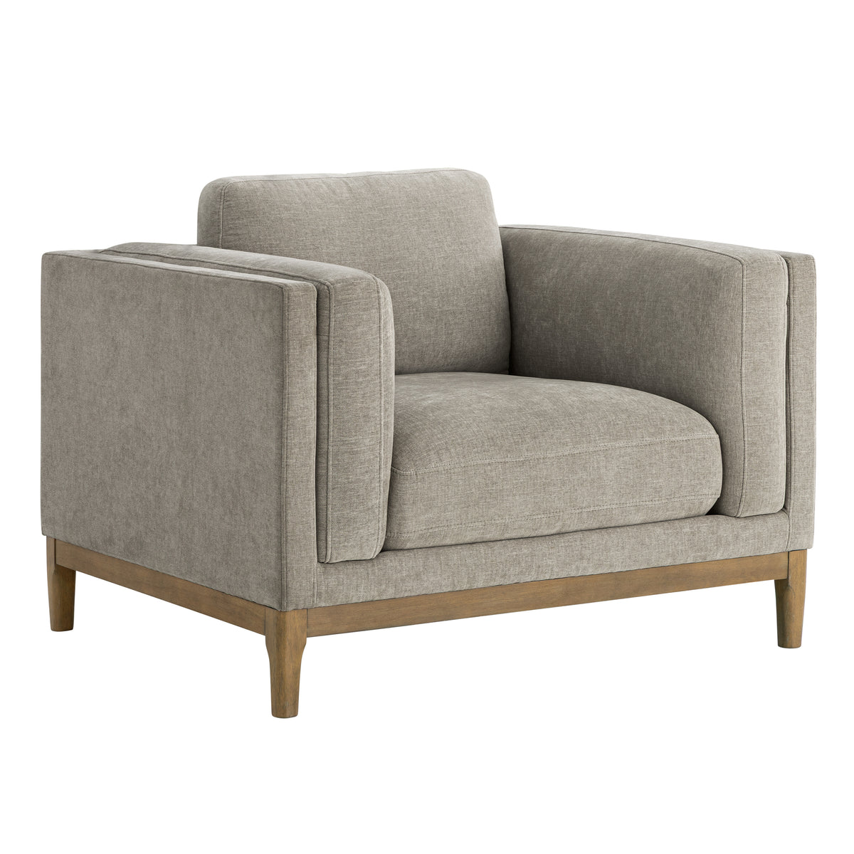 Renee Fabric Chair with Wood Base, Gray