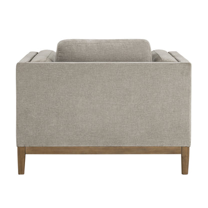 Renee Fabric Chair with Wood Base, Gray