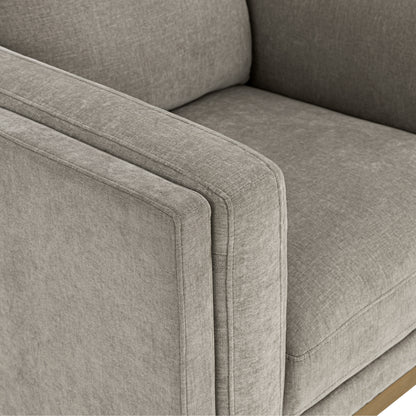 Renee Fabric Chair with Wood Base, Gray