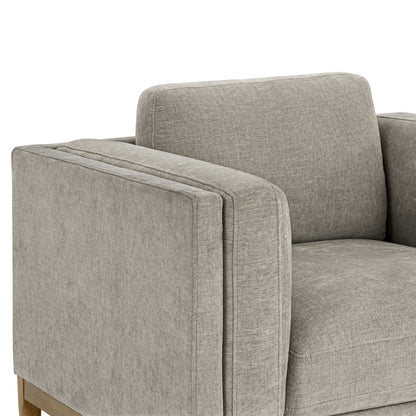 Renee Fabric Chair with Wood Base, Gray
