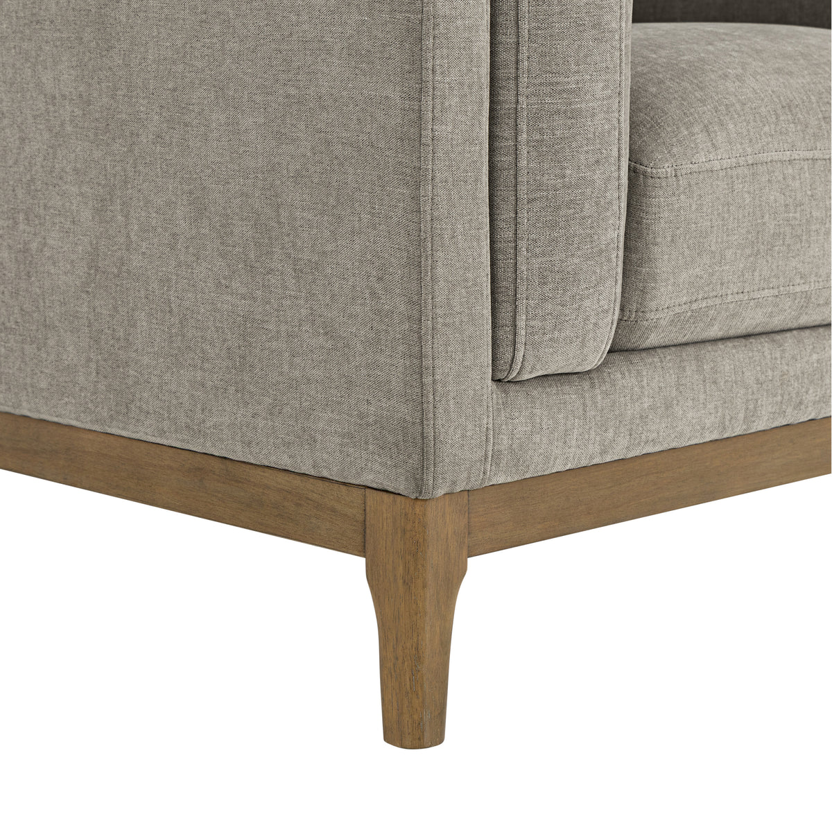 Renee Fabric Chair with Wood Base, Gray
