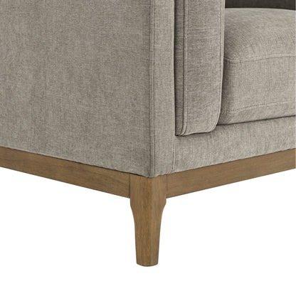 Renee Fabric Chair with Wood Base, Gray