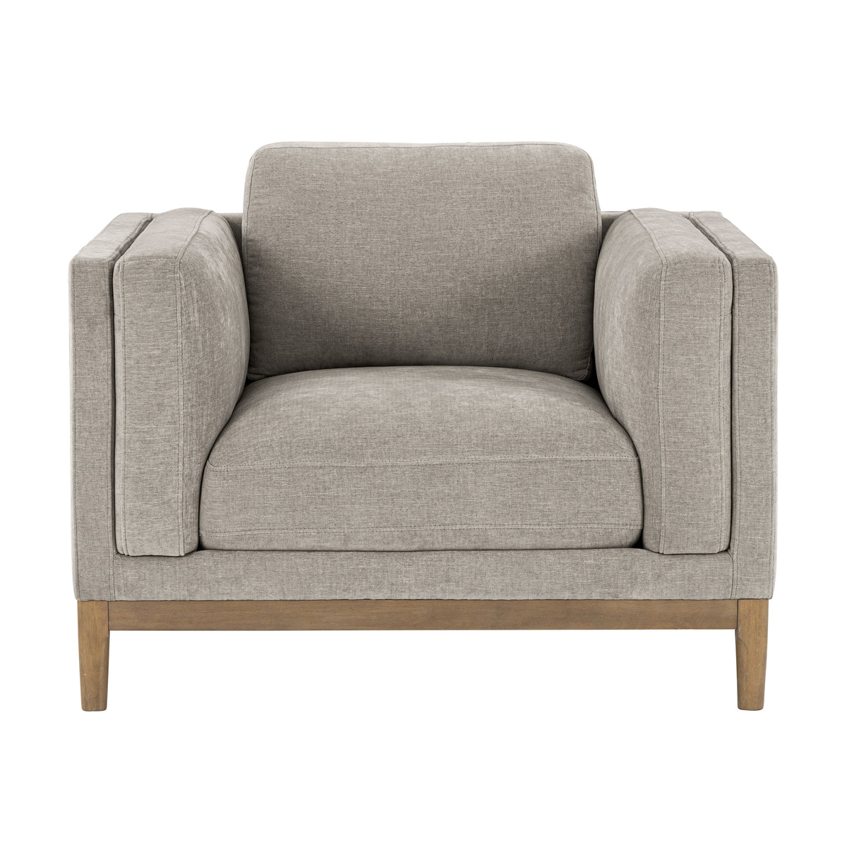 Renee Fabric Chair with Wood Base, Gray