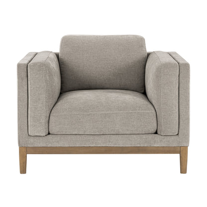 Renee Fabric Chair with Wood Base, Gray