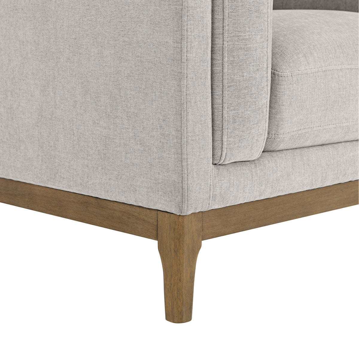 Renee Fabric Chair with Wood Base, Light Gray