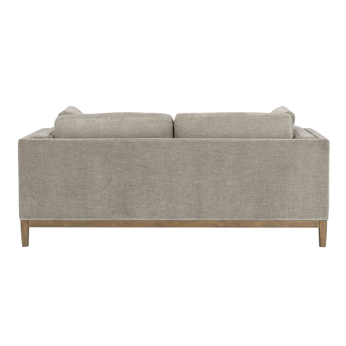 Renee Fabric Sofa with Wood Base, Gray
