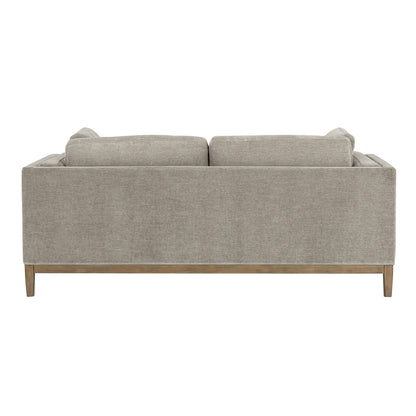 Renee Fabric Sofa with Wood Base, Gray