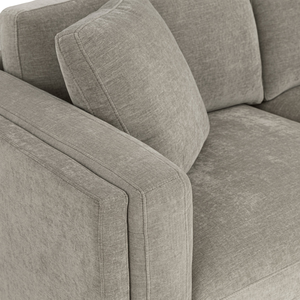 Renee Fabric Sofa with Wood Base, Gray