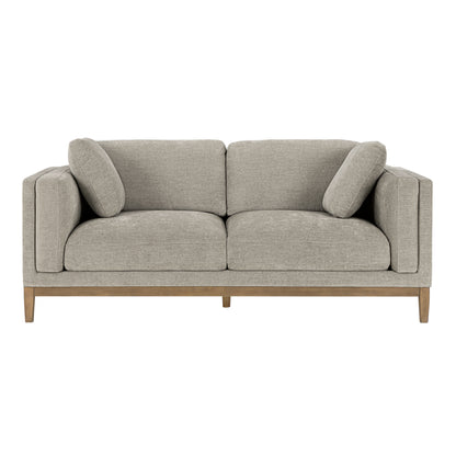 Renee Fabric Sofa with Wood Base, Gray