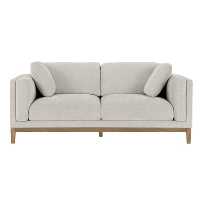 Renee Fabric Sofa with Wood Base, Light Gray