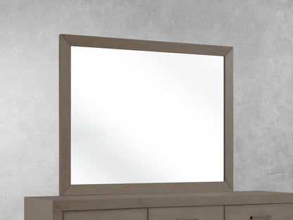 Retro Wood Frame Mirror - Gray