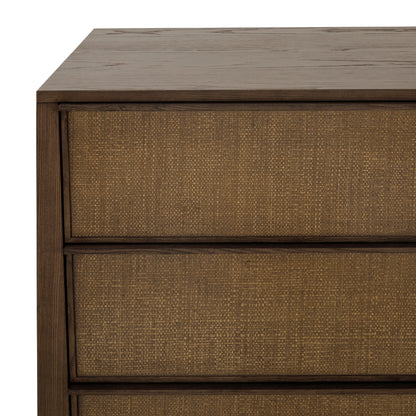 Sawyer Oak & Grasscloth Dresser, Brown