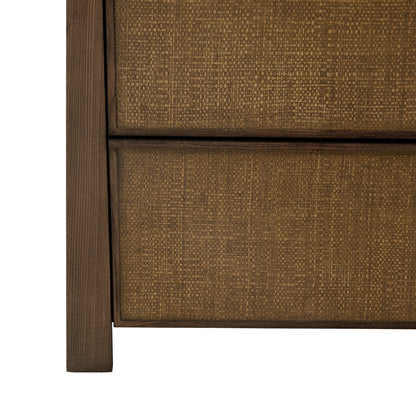Sawyer Oak & Grasscloth Dresser, Brown