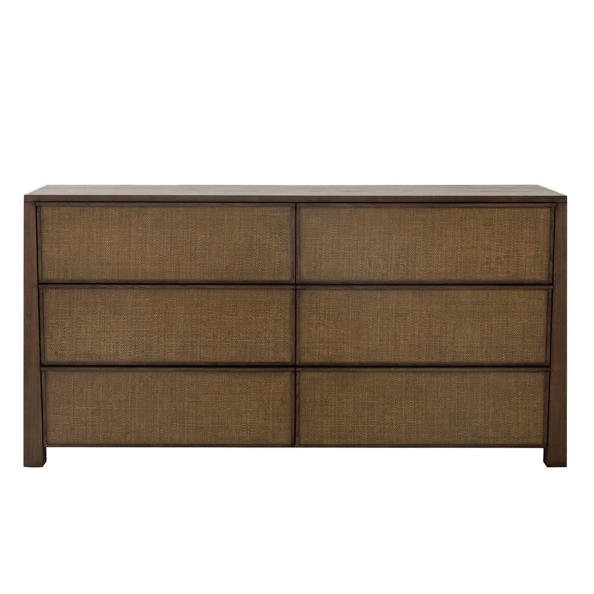 Sawyer Oak & Grasscloth Dresser, Brown
