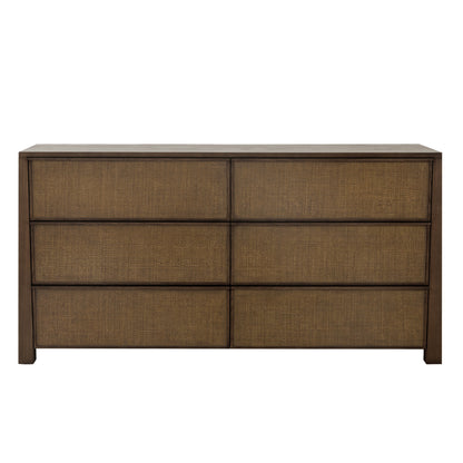 Sawyer Oak & Grasscloth Dresser, Brown