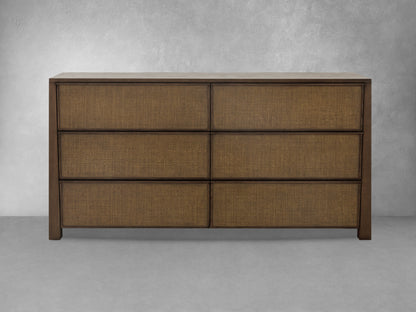 Sawyer Oak & Grasscloth Dresser, Brown