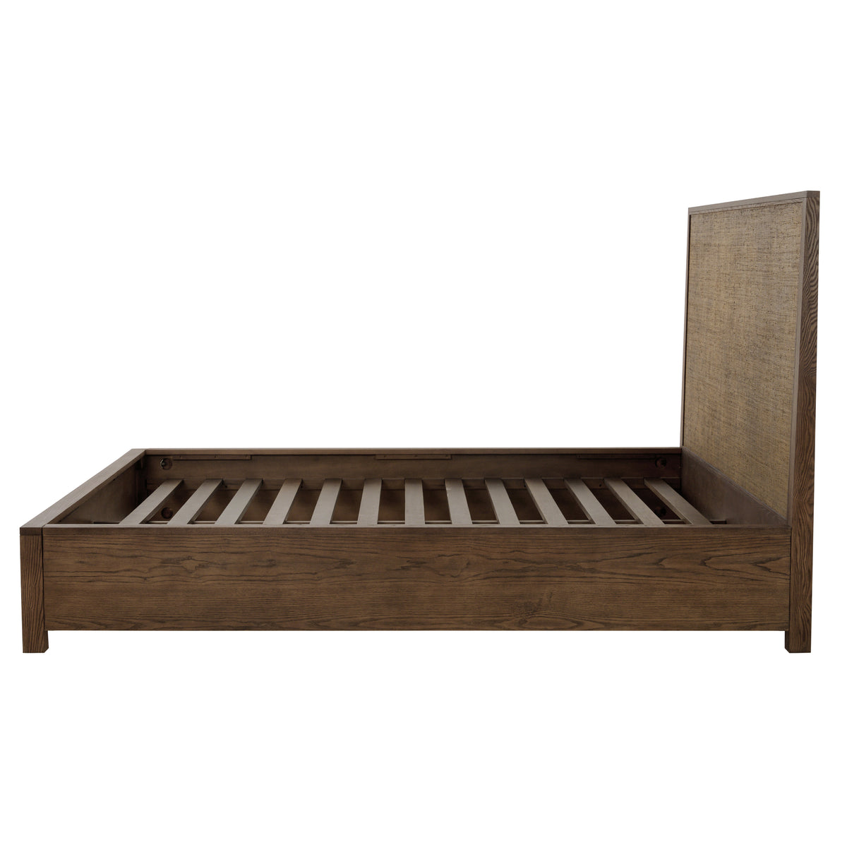 Sawyer Oak & Grasscloth Bed, Brown - Queen
