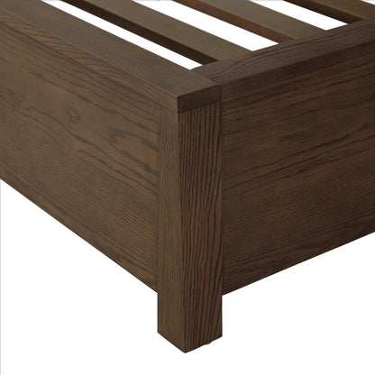Sawyer Oak & Grasscloth Bed, Brown - Queen