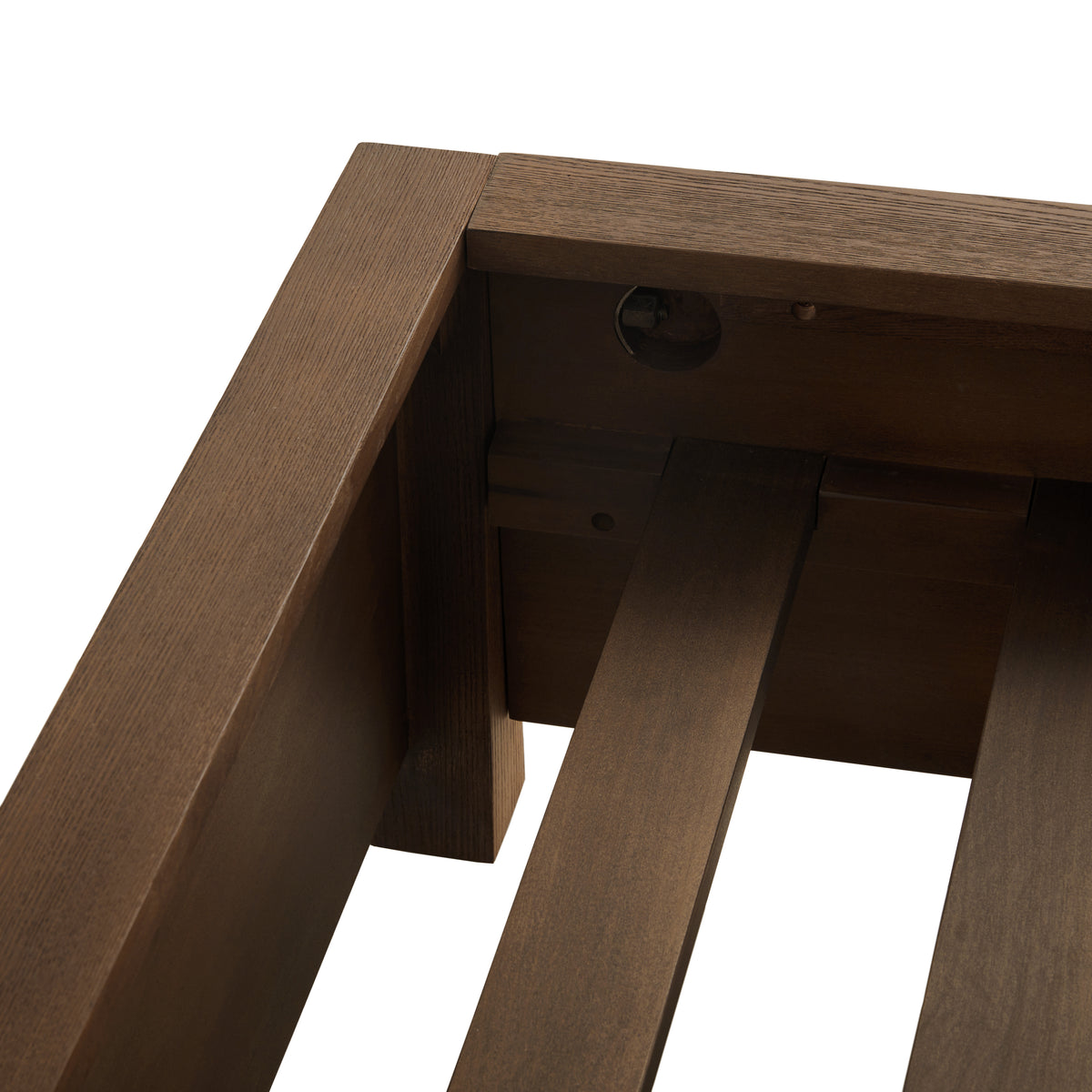 Sawyer Oak & Grasscloth Bed, Brown - King