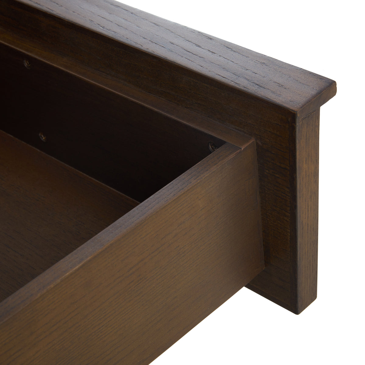 Sawyer Oak & Grasscloth 3-Drawer Nightstand, Brown