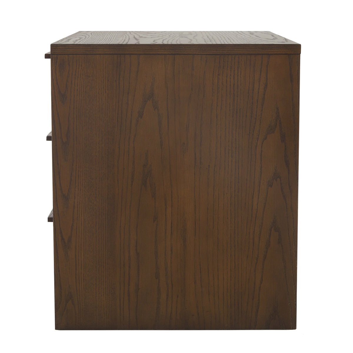 Sawyer Oak & Grasscloth 3-Drawer Nightstand, Brown