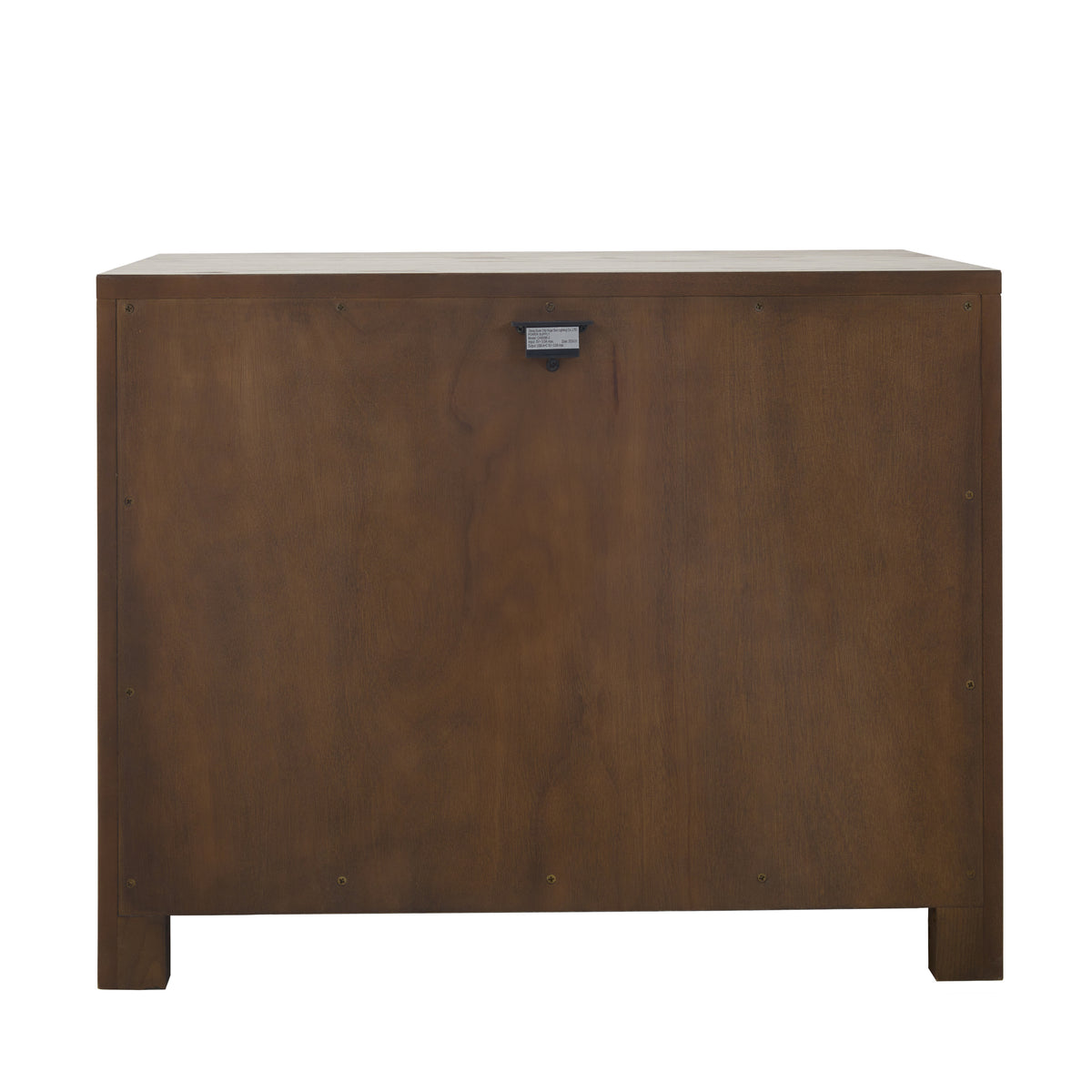 Sawyer Oak & Grasscloth 3-Drawer Nightstand, Brown