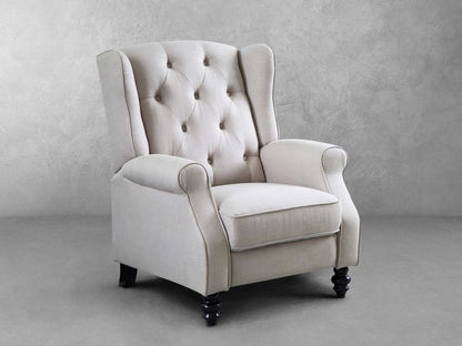 Sydney Fabric Pushback Recliner - Light Gray