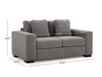 Tamora Fabric Loveseat - Charcoal