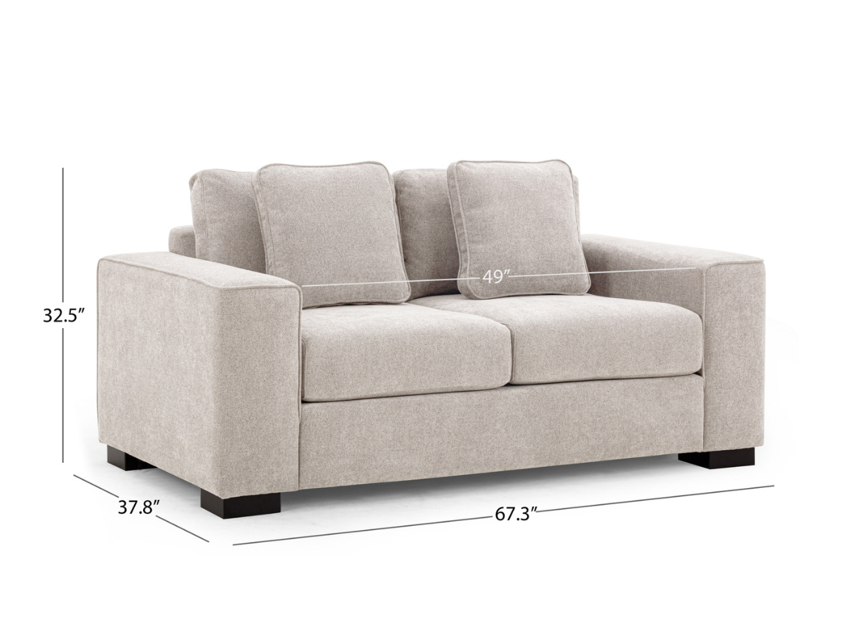 Tamora Fabric Loveseat - Light Gray