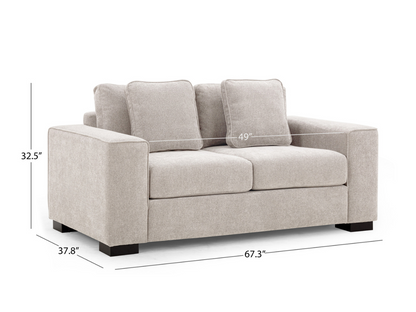 Tamora Fabric Loveseat - Light Gray