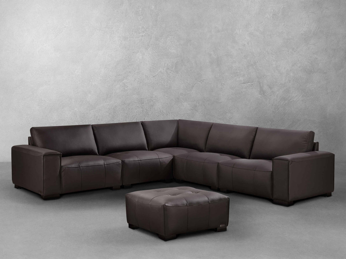 Teagan 6-pc Leather Modular Sectional  - Brown