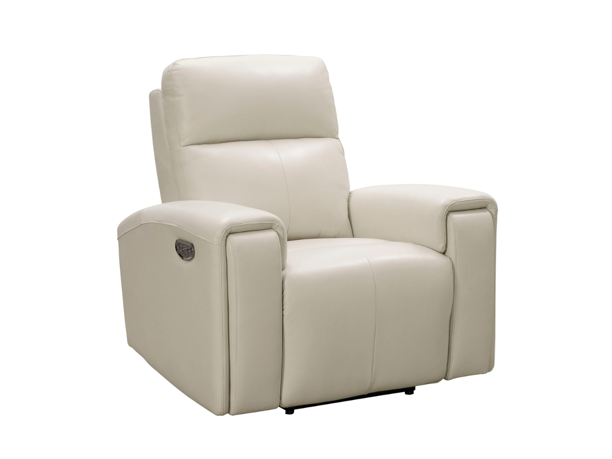 Keegan Leather Power Recliner - Ivory