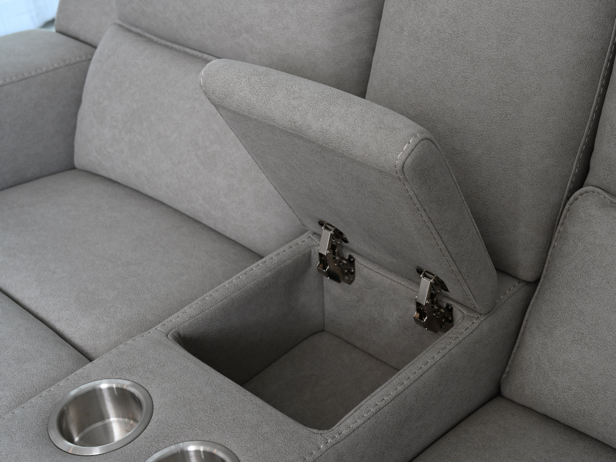 Margaret Fabric Manual Reclining Loveseat - Gray