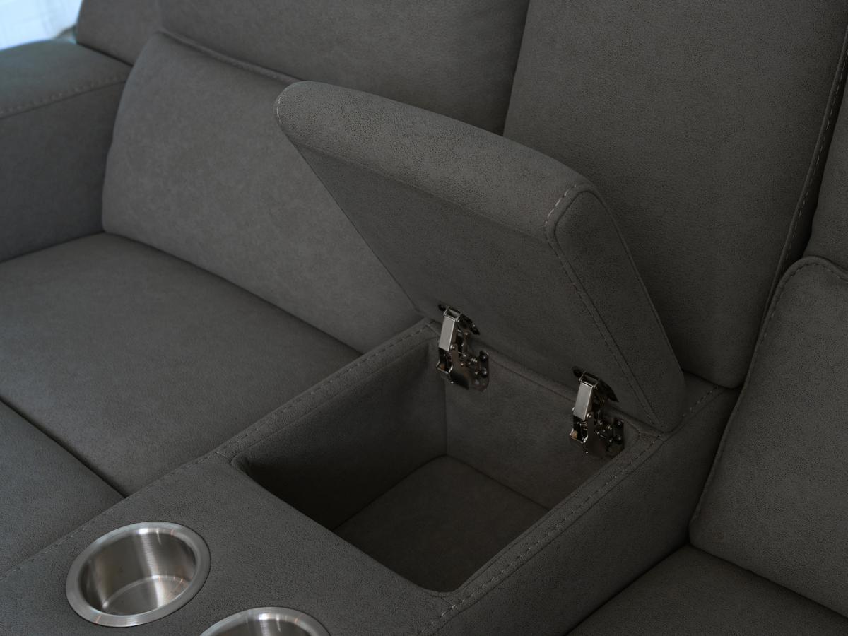 Margaret Fabric Manual Reclining Loveseat - Charcoal