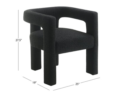 Mandy 5-pc Round Dining Set with Bouclé Chairs - Black