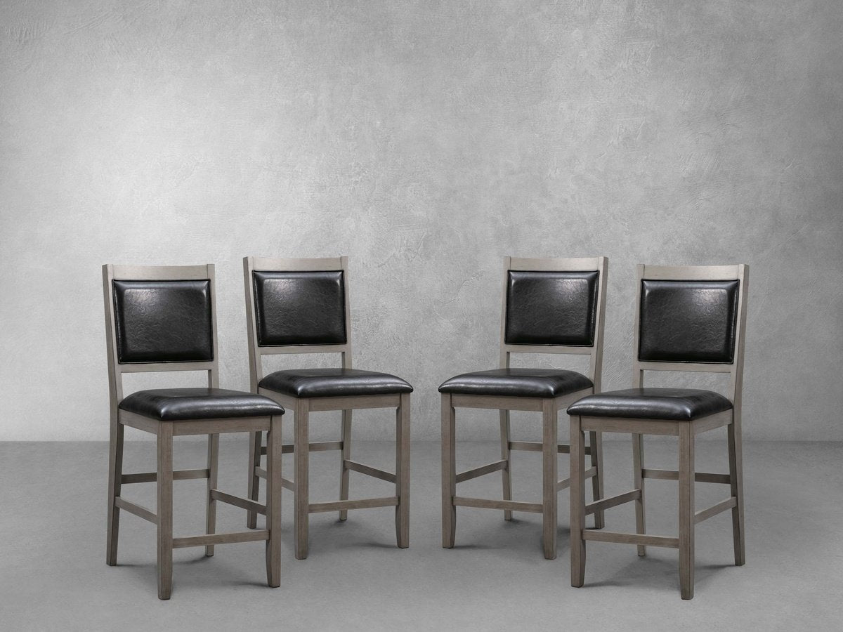 Walker Wood Counter Stool (Set of 4), Gray