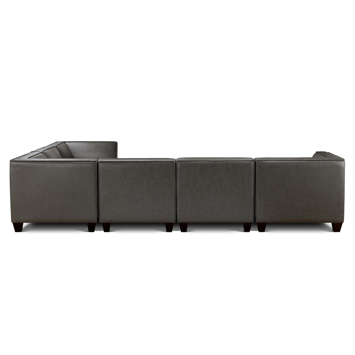 Wallingford 6-pc Modular Leather Sectional, Dark Gray