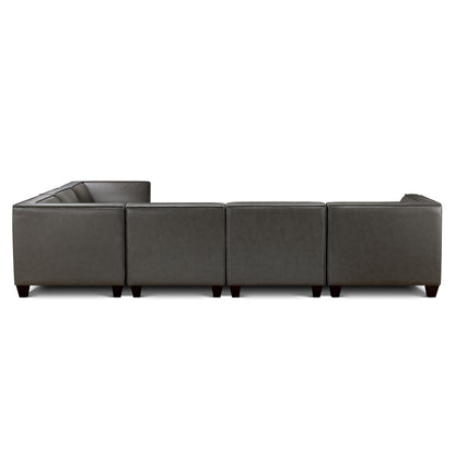 Wallingford 6-pc Modular Leather Sectional, Dark Gray