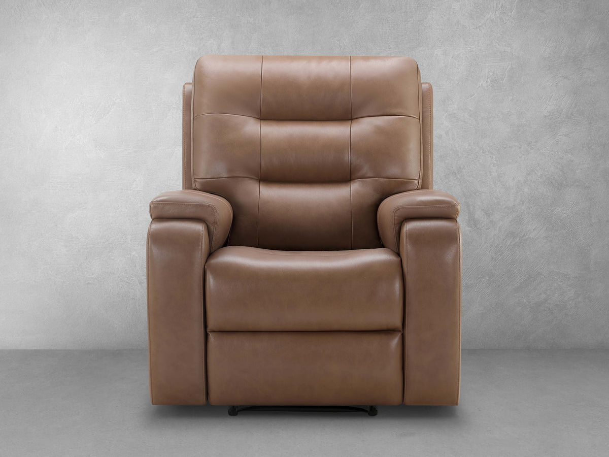 Waylen Top-Grain Leather Manual Recliner - Camel