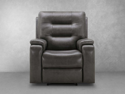 Waylen Top-Grain Leather Manual Recliner - Gray