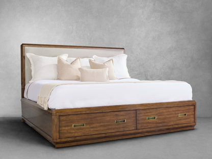 Westcliffe Mid-Century Queen Storage Bed, Brown
