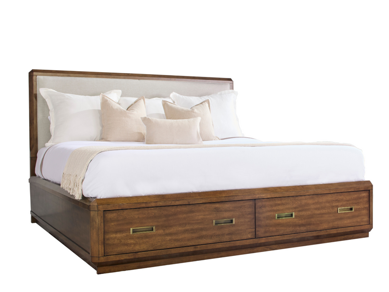 Westcliffe Mid-Century King Storage Bed, Brown
