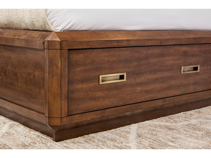Westcliffe Mid-Century Queen Storage Bed, Brown
