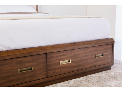 Westcliffe Mid-Century Queen Storage Bed, Brown