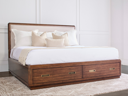 Westcliffe Mid-Century Queen Storage Bed, Brown