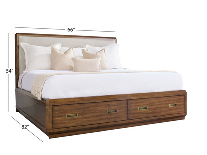 Westcliffe Mid-Century Queen Storage Bed, Brown