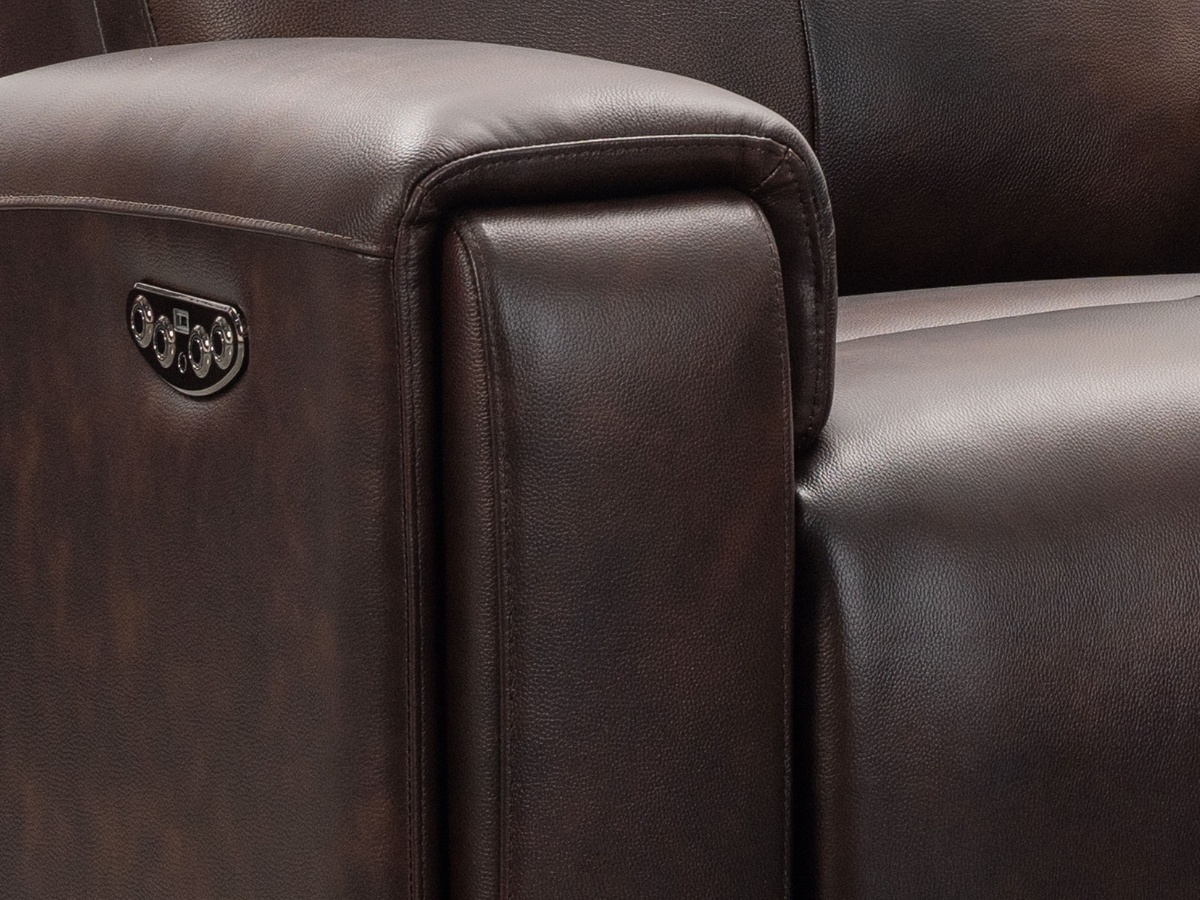 Keegan Leather Power Recliner - Brown