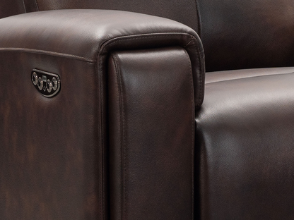 Keegan Leather Power Recliner - Brown