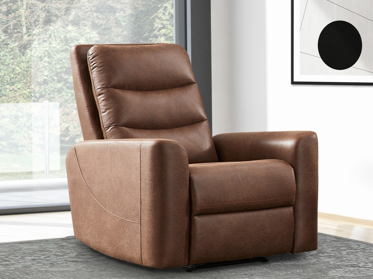 Bentley Fabric Manual Recliner - Brown