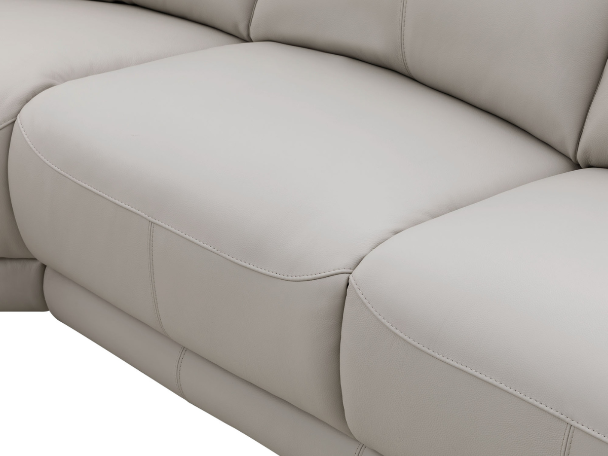 Kimmel Power Reclining Leather Sectional with Power Headrests - Gray